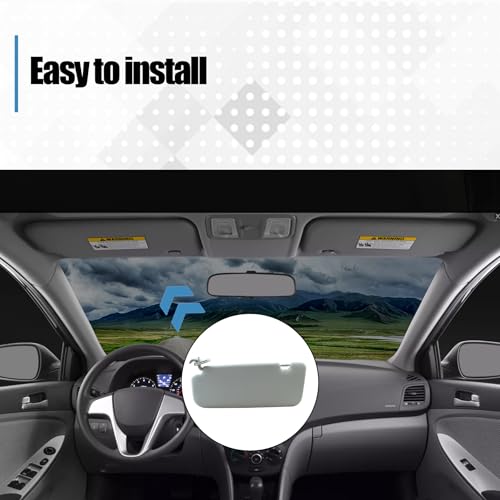 KMBNTU Driver Side Sun Visor Fits for Hyundai Accent 1E 2011 2012 2013 2014 2015 Front Left Sun Protection Shade Replace 85210-1R000 Gray - Image 5