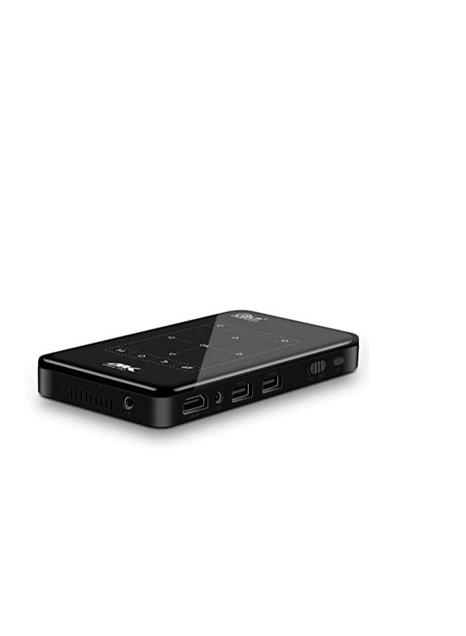 جهاز عرض ذكي صغير بدقة 4 بجودة وضوح عالية الدقة HD مع نظام تشغيل اندرويد 6.0 يدعم مدخل HDMI وقراءة بيانات القرص الصلب بمنفذ USB مكبر صوت بتقنية البلوتوث أسود - Image 1