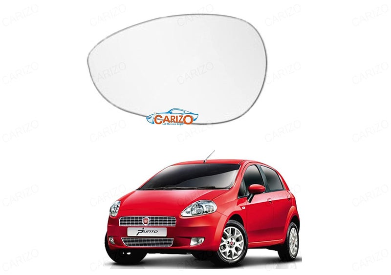 AUTOVEA® Rear View Mirror Glass (Left/Passenger Side) Compatibel with Fiat Punto - Image 1