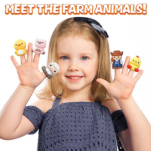 AuroTops Learning Toy for Toddlers 1 2 3+ Years Old, 20 PCS Farm Animal Barn playset & Finger Puppets, Montessori toys for Kids,10 Animals & 10 Barns for Babies Boys Girls Easter Christmas Birthday Gift - Image 4