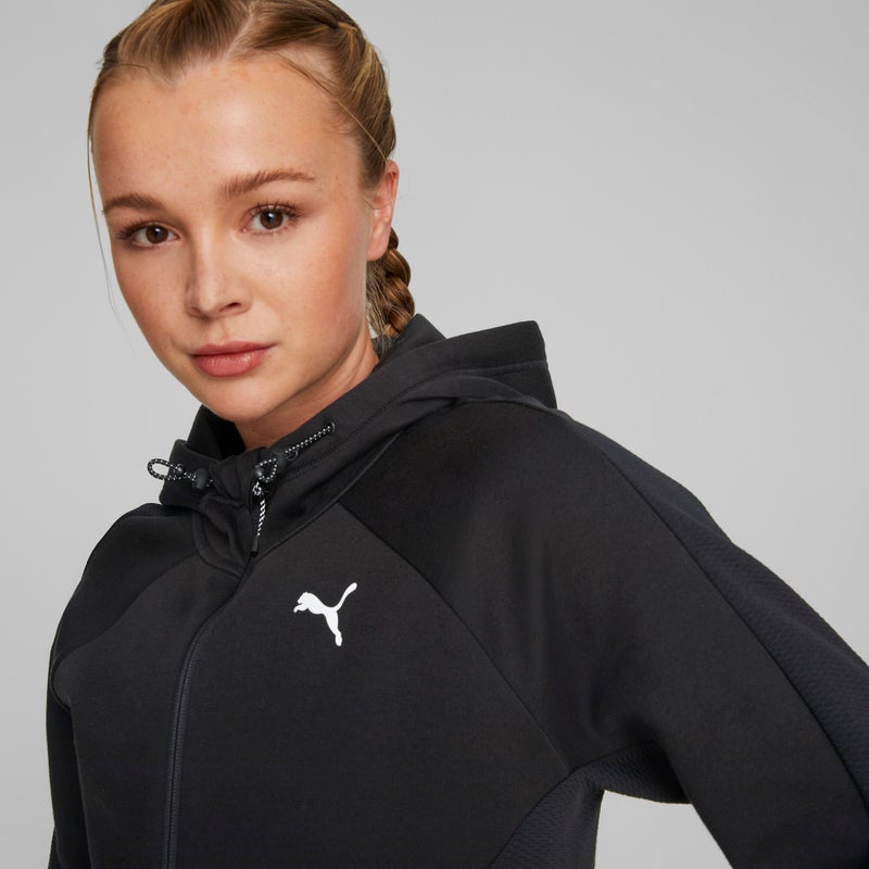 PUMA EVOSTRIPE Womens Black Full-Zip Hoodie - Image 4
