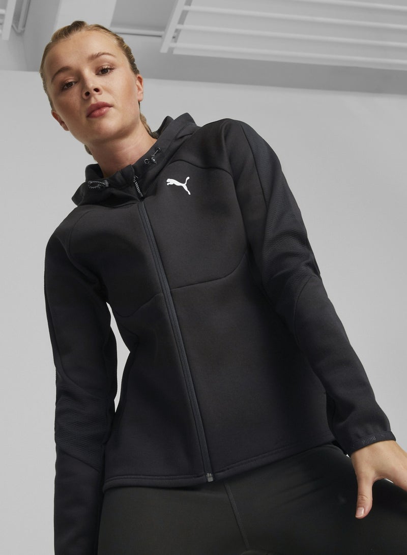 PUMA EVOSTRIPE Womens Black Full-Zip Hoodie - Image 1