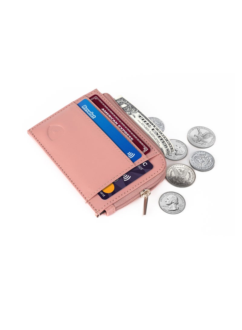 SKENZBI Slim Wallet for Women with Coin Purse and Credit Card Holder  RFID Protection Pink  - Image 1