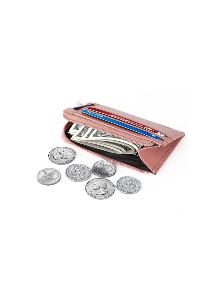 SKENZBI Slim Wallet for Women with Coin Purse and Credit Card Holder  RFID Protection Pink  - Image 2