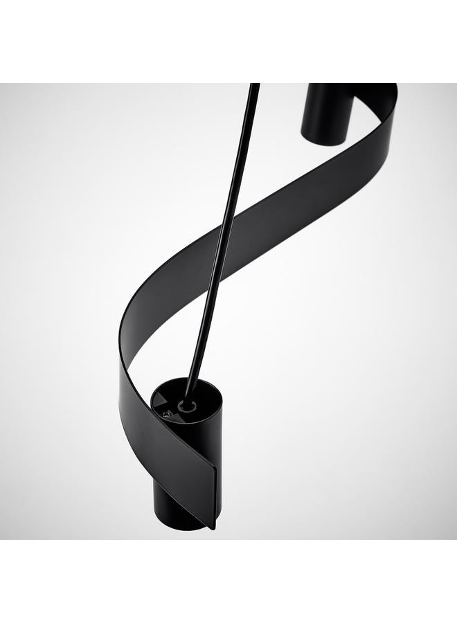 erorex Pendant lamp with light bulb, wave shaped black/globe grey clear glass - Image 3