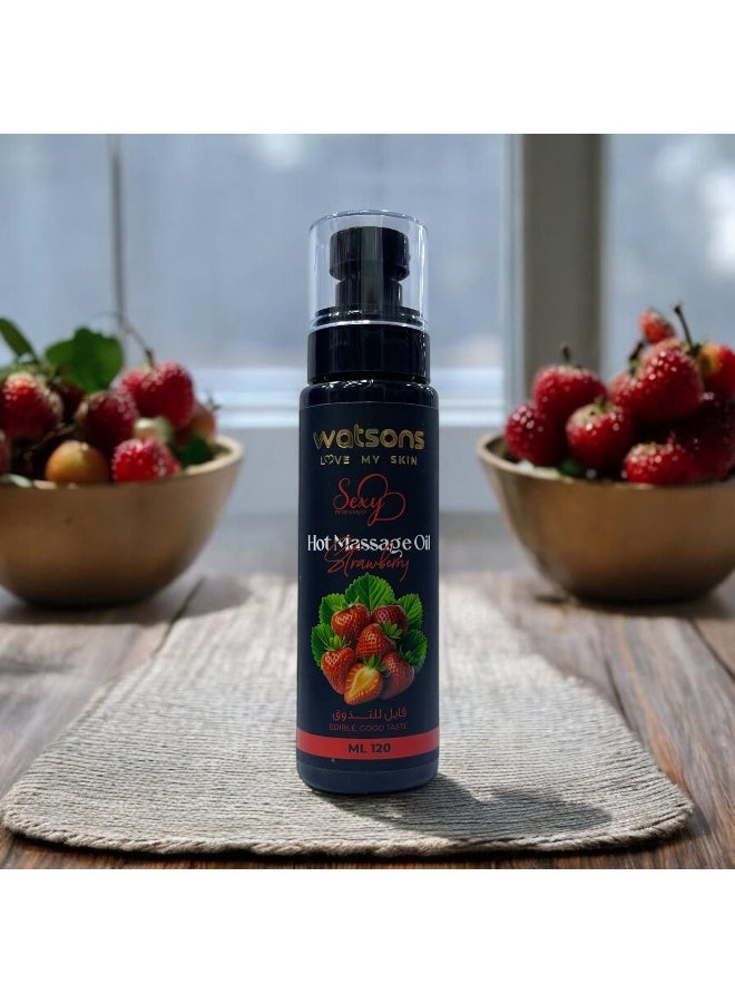 واتسونز زيت مساج هوت بالفراولة قابل للأكل | Watsons | 120 مل - Image 2
