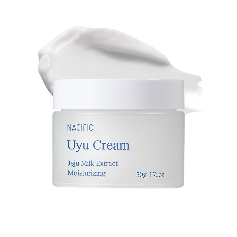 NACIFIC Jeju Uyu Cream Facial Cream 169fl oz 50G with Jeju Milk Extract Ceramide 5 Complex Moisture Lasting Natural Ingredients Korean Skin Care