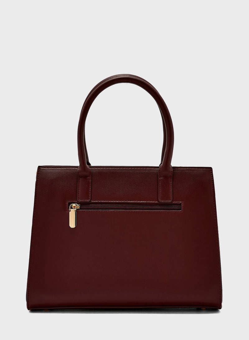 Khizana Croc Handbag With Belt Clasp  - Image 2