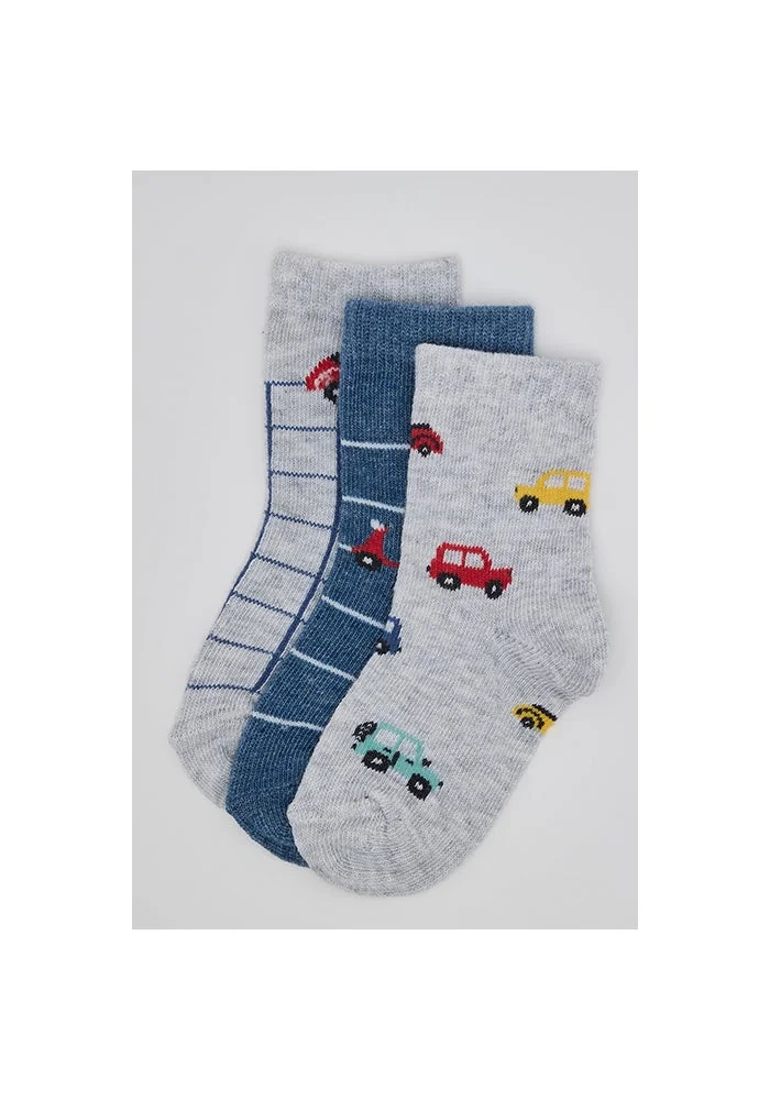 أر أند بي 3 Pack Printed Crew Socks