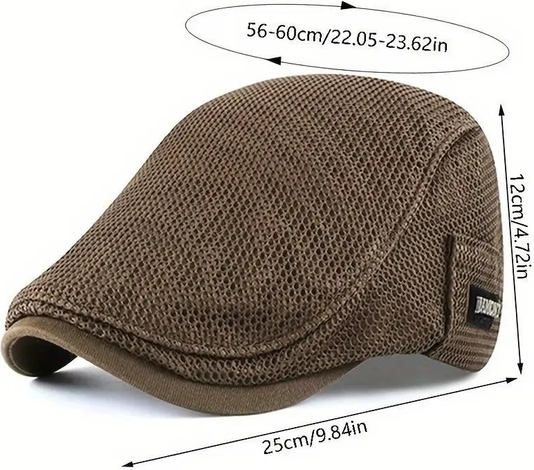Valkyrie Italian Style Men's Cap Hat Breathable Adjustable Sweatproof Men's Coffee