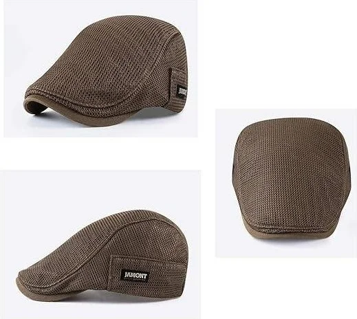 Valkyrie Italian Style Men's Cap Hat Breathable Adjustable Sweatproof Men's Coffee