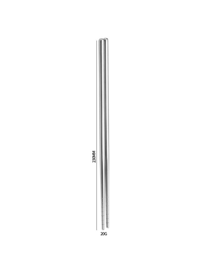 304 Stainless Steel Chopsticks Food Grade Household Hotel All-square Chopsticks High-grade Suit Anti-slip Mildew-proof Half-square Chopsticks-Specifications:Half Square Light Body 23cm [304 Material]  - Image 1