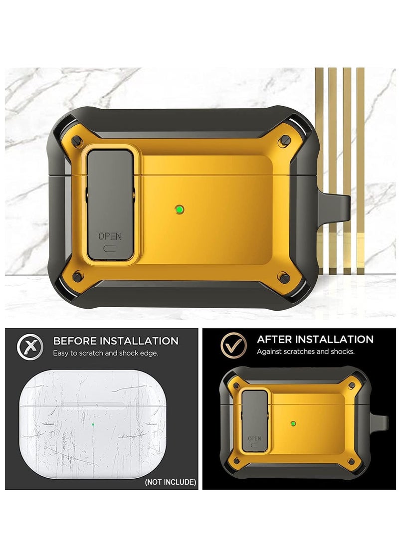 Upgraded [Secure Lock] Armor Airpod Pro Case, Fibuntun Shockproof AirPods Pro Cover Cool iPod Pro Case Designed for Apple Air Pod Wireless Pro Cases for Men Women - Image 4