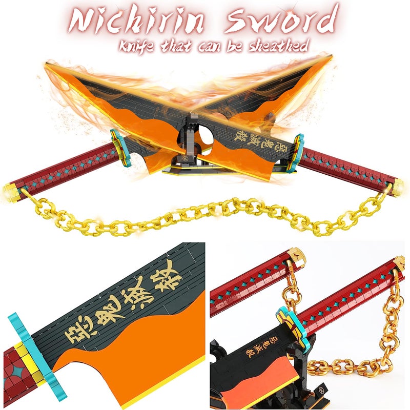 Kravkind 1478pcs, 82inch for Sword Building Block Model, Samurai Sword Set with Scabbard and Stand, Best Gift for Anime Fans - Image 3