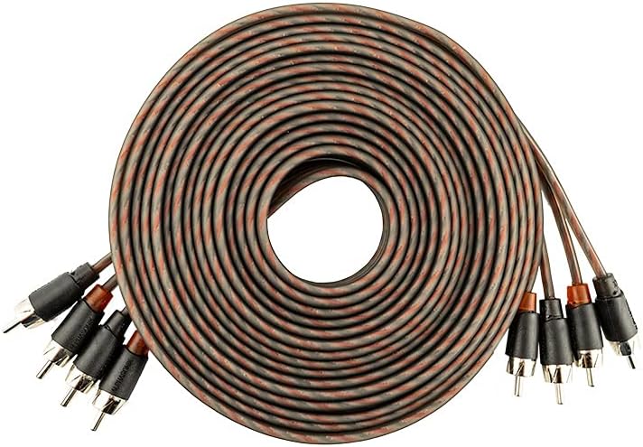 Alphasonik 17 Feet Premium 4 Channel Hyper-Flex RCA Interconnect Signal Patch Audio Cable with X-Radial Twist Wire Technology 100% Oxygen Free Copper Element Certified Multiple Applications FLEX-R44 - Image 1