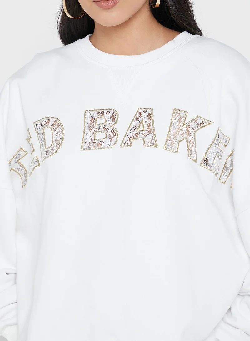 Ted Baker Lace Detail Knitted Sweatshirt