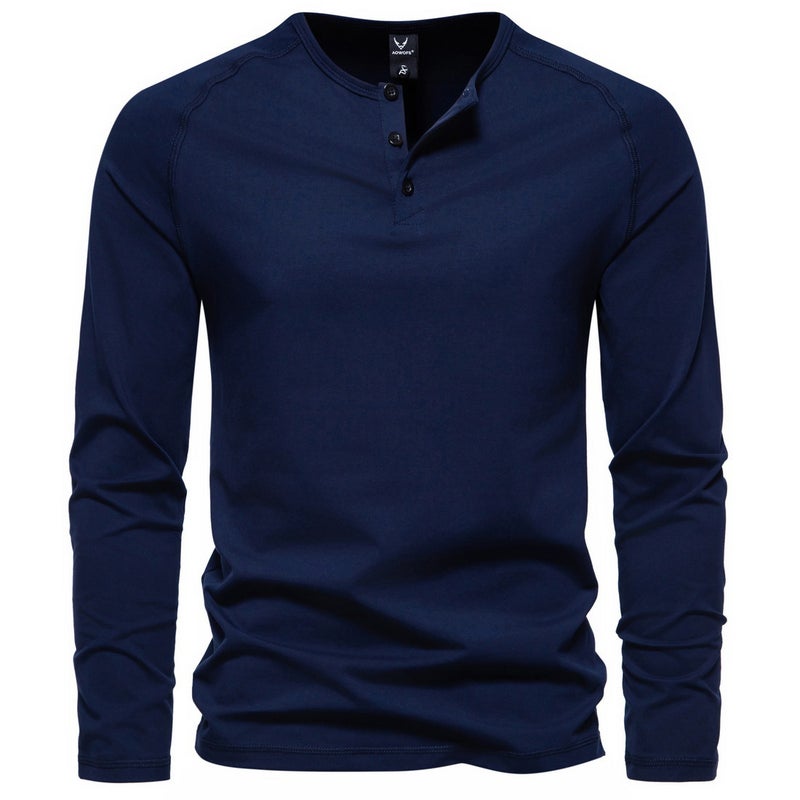 220g cotton Autumn New shihenli collar long-sleeved T-shirt casual solid color base shirt 1812-yt236 P45 - Image 5