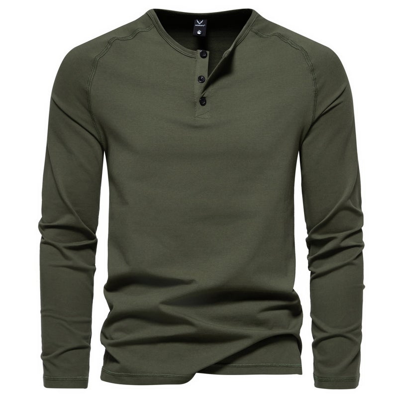 220g cotton Autumn New shihenli collar long-sleeved T-shirt casual solid color base shirt 1812-yt236 P45 - Image 3