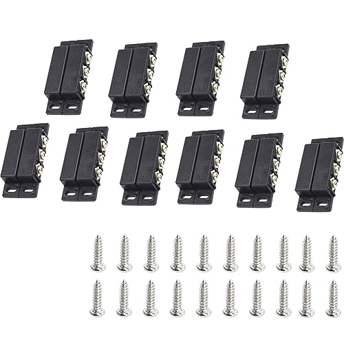 priaolker MC-31B NC/NO Magnetic Reed Switch Surface Mount Door Window Alarm, Magneti Door Switch, Contact Sensor, for Home Security and Burglar Alarm Systems, Sets of 10, Black - Image 1