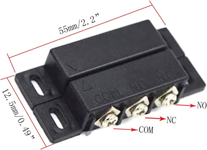 priaolker MC-31B NC/NO Magnetic Reed Switch Surface Mount Door Window Alarm, Magneti Door Switch, Contact Sensor, for Home Security and Burglar Alarm Systems, Sets of 10, Black - Image 2