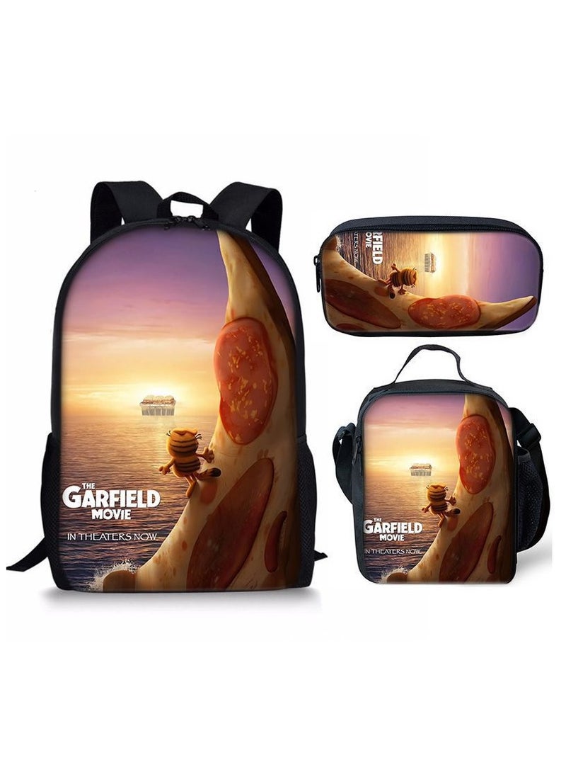 New Style Cartoon Student Backpack Three-Piece Set 29*42*16cm