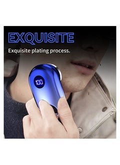 Excefore Mini-Shave Portable Electric ShaverElectric Razor for MenPocket Size Mini ShaverUSB Rechargeable Shaver with Led Display & Suspension Holefor Home Car Travel (Black)  - Image 2