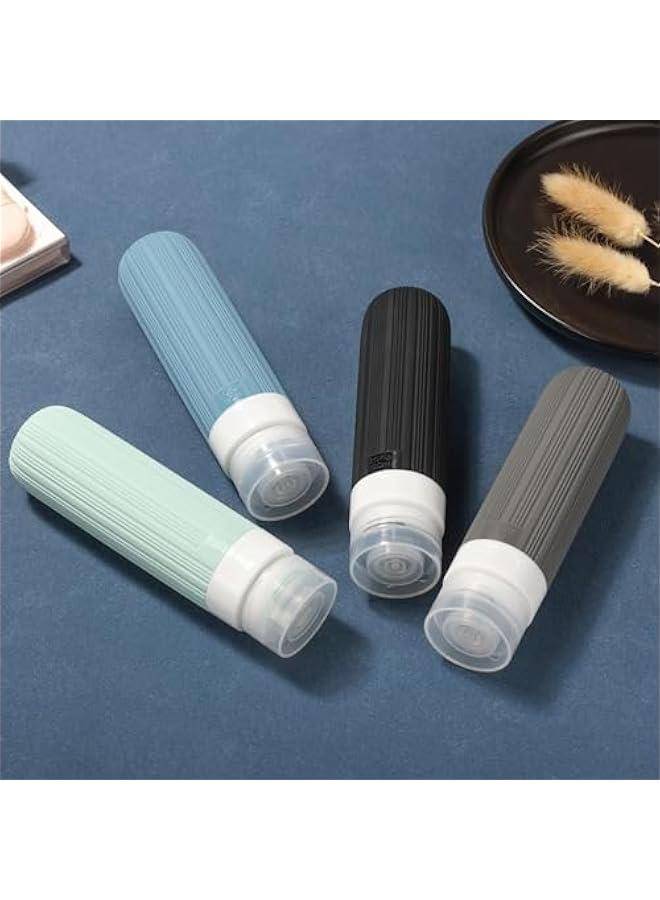 HOOKOR Travel Bottles for Toiletries,TSA Approved 3oz Leak Proof Travel Bottles, BPA Free Silicone Squeezable Containers, Travel Essentials Accessories Bottles with Toiletry Bag(4 Pack) (Black) - Image 5