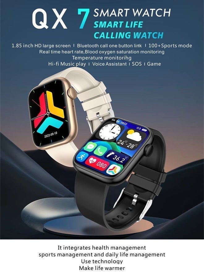 LIGE Top Brand Fashion QX 7 Smartwatch For Men Full Screen Touch ,100+ Sport Modes ,Bluetooth5.2 Call ,24h Heartrate ,Deep Waterproof IP67 ,Long-Lasting Battery Life 260mAh Black Wristwatches Gifts - Image 5