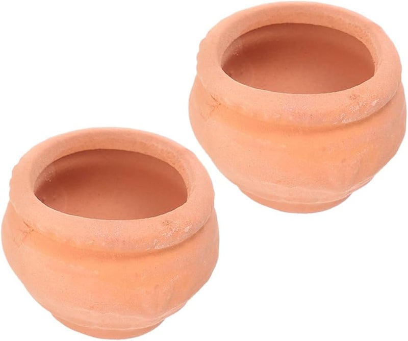 Mini Terracotta Flower Pots For Succulents 2pcs Small Clay Planters With Drainage - Image 1