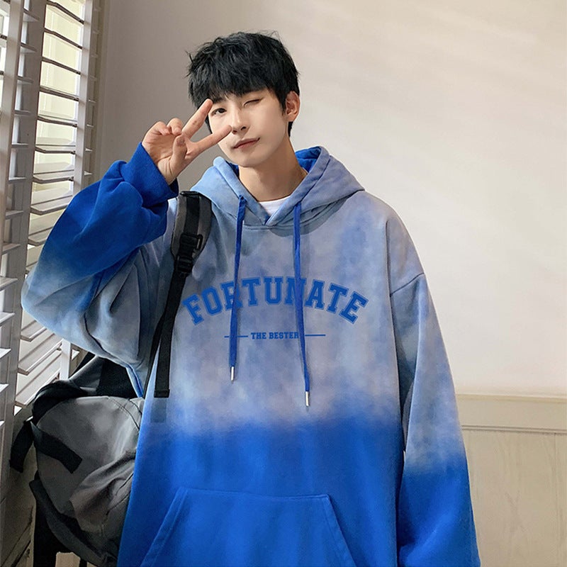 إسكدنيا Casual Retro American Streetwear Tie-Dye Gradient Jacket BK137-Blue - Image 1