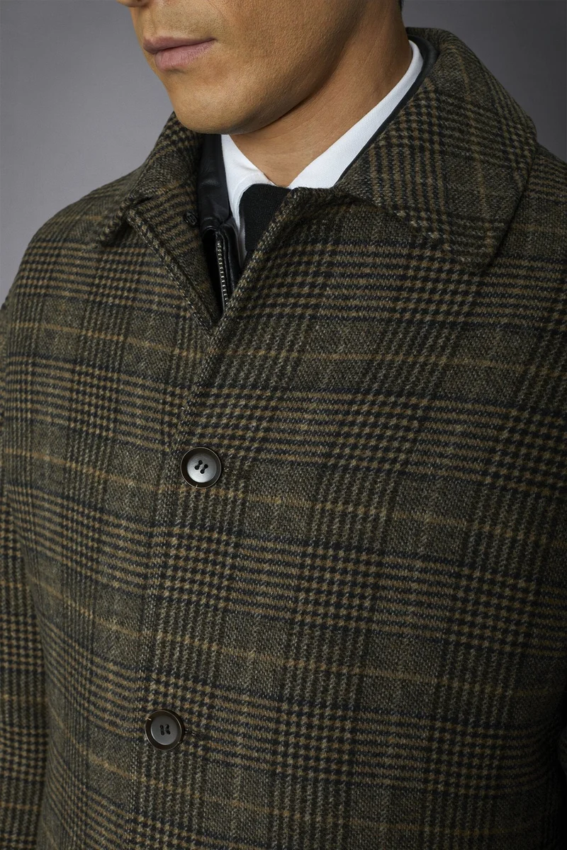 Doppelganger Brown Men's wool-blend single-breasted checked - Brown for Men | Best Price UAE