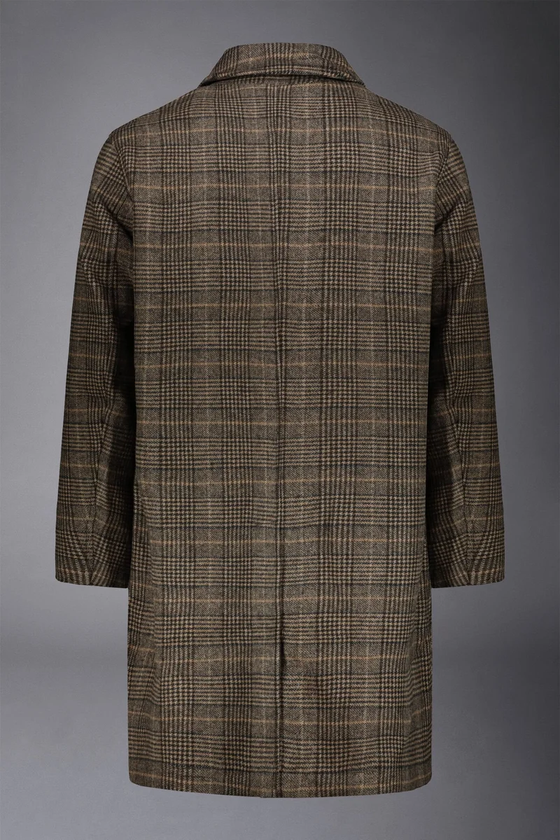 Doppelganger Brown Men's wool-blend single-breasted checked - Brown for Men | Best Price UAE