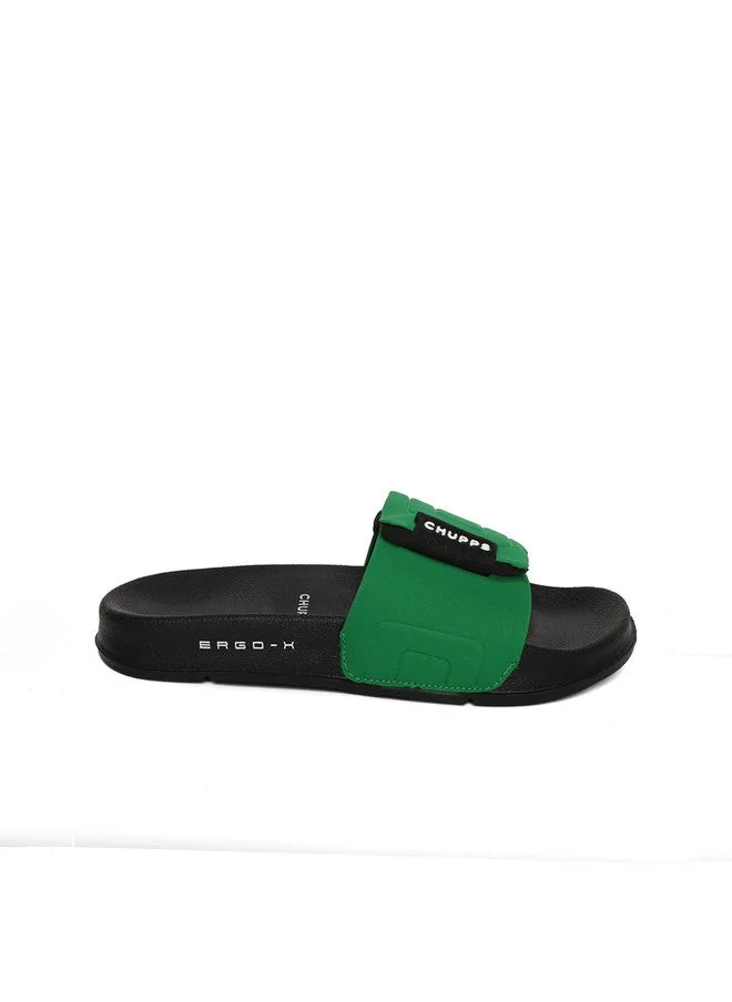 تشيبس CHUPPS Women Green & Black Quilt Bloom Doctor Ultra Soft Ortho Slipper Flipflop