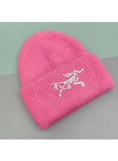 Generic New autumn and winter ancestor rabbit fur warm cold hat fashionable all-match autumn and winter pullover knitted hat mens and womens cold-proof wool hat Red 