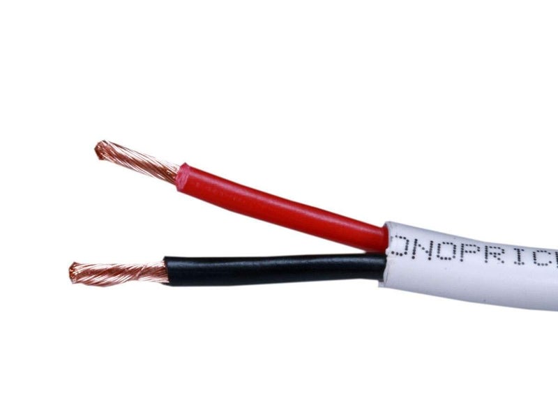 Monoprice Monoprice Access Series 12 Gauge AWG CL2 Rated 2 Conductor Speaker Wire/Cable - 3048 cm Fire Safety In Wall Rated, Jacketed In White PVC material 99.9% Oxygen-Free Pure Bare Copper  - Image 1