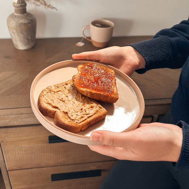 MORA Ceramic Flat Plates Set of 6-8 in - The Dessert, Salad, Appetizer, Small Lunch, etc Plate. Microwave, Oven, and Dishwasher Safe, Scratch Resistant. Kitchen Porcelain Dish - Chai - Image 5