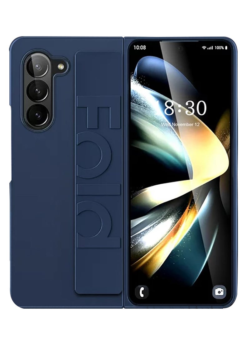 Theodor - Samsung Galaxy Z Fold 6 Cover with Hand Strap, Anti-Scratch Shockproof PC Wristband Cover Thin Protective Phone Case for Samsung Galaxy Z Fold 6 (Navy Blue) - Image 1