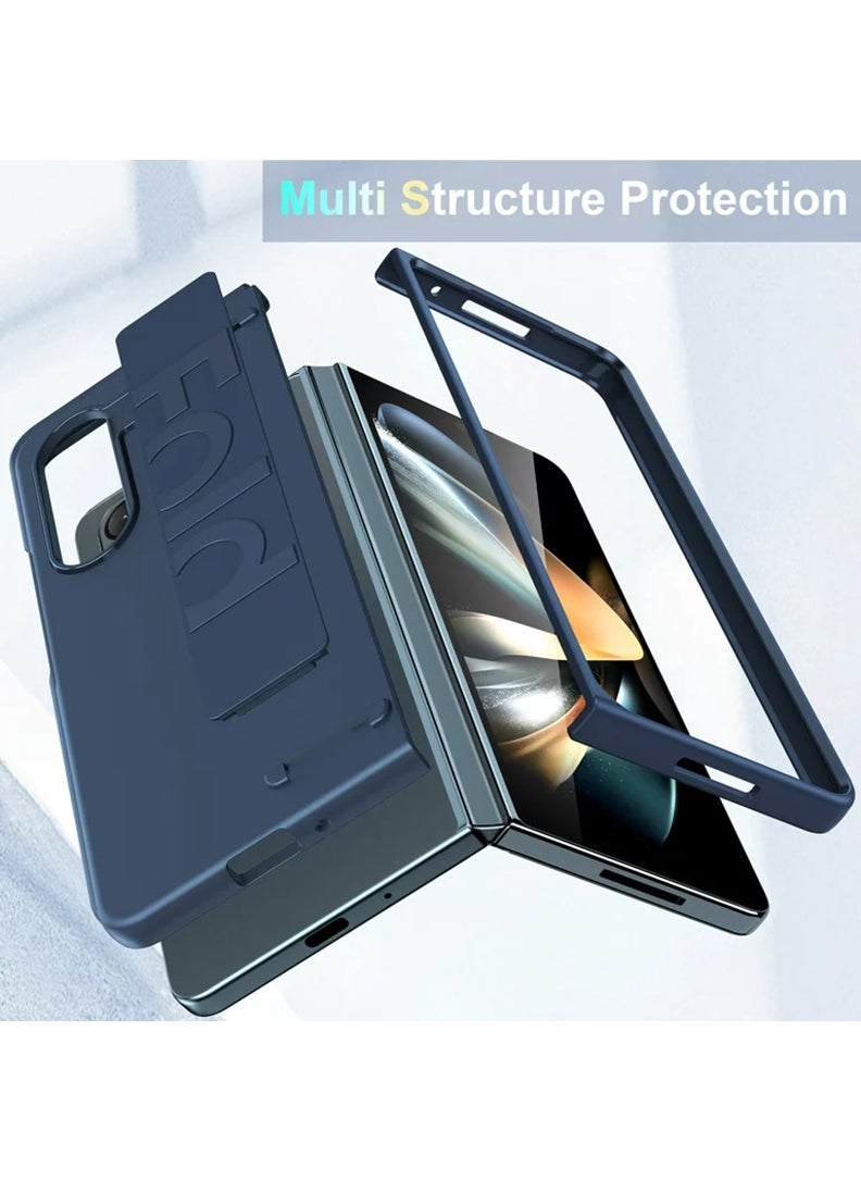 Theodor - Samsung Galaxy Z Fold 6 Cover with Hand Strap, Anti-Scratch Shockproof PC Wristband Cover Thin Protective Phone Case for Samsung Galaxy Z Fold 6 (Navy Blue) - Image 1