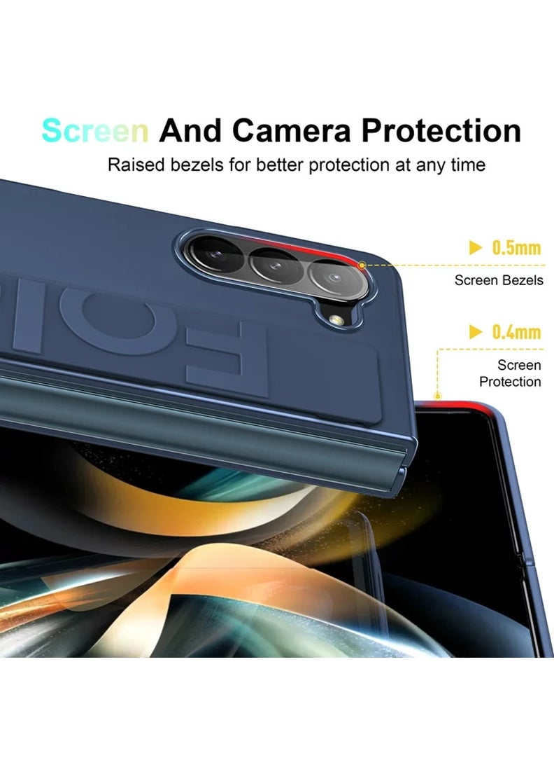 Theodor - Samsung Galaxy Z Fold 6 Cover with Hand Strap, Anti-Scratch Shockproof PC Wristband Cover Thin Protective Phone Case for Samsung Galaxy Z Fold 6 (Navy Blue) - Image 1