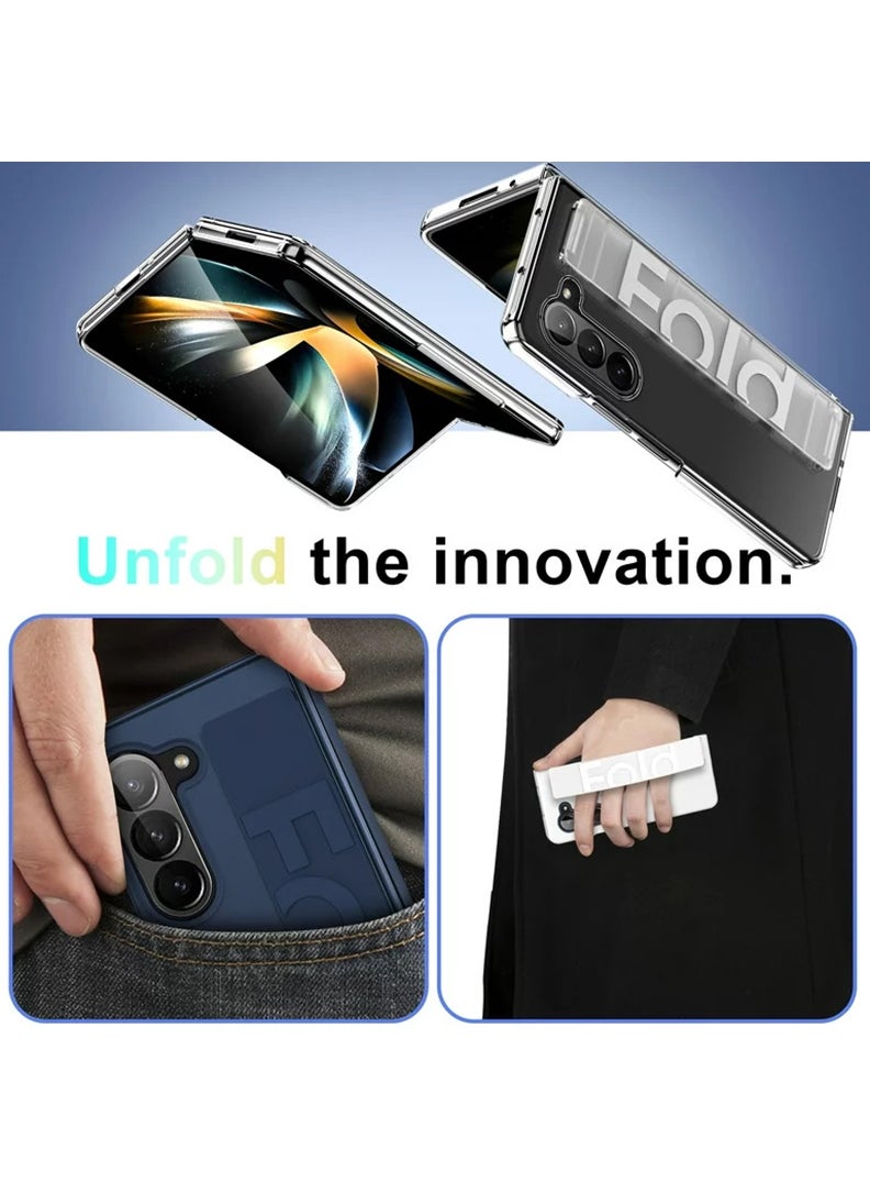 Theodor - Samsung Galaxy Z Fold 6 Cover with Hand Strap, Anti-Scratch Shockproof PC Wristband Cover Thin Protective Phone Case for Samsung Galaxy Z Fold 6 (Navy Blue) - Image 1