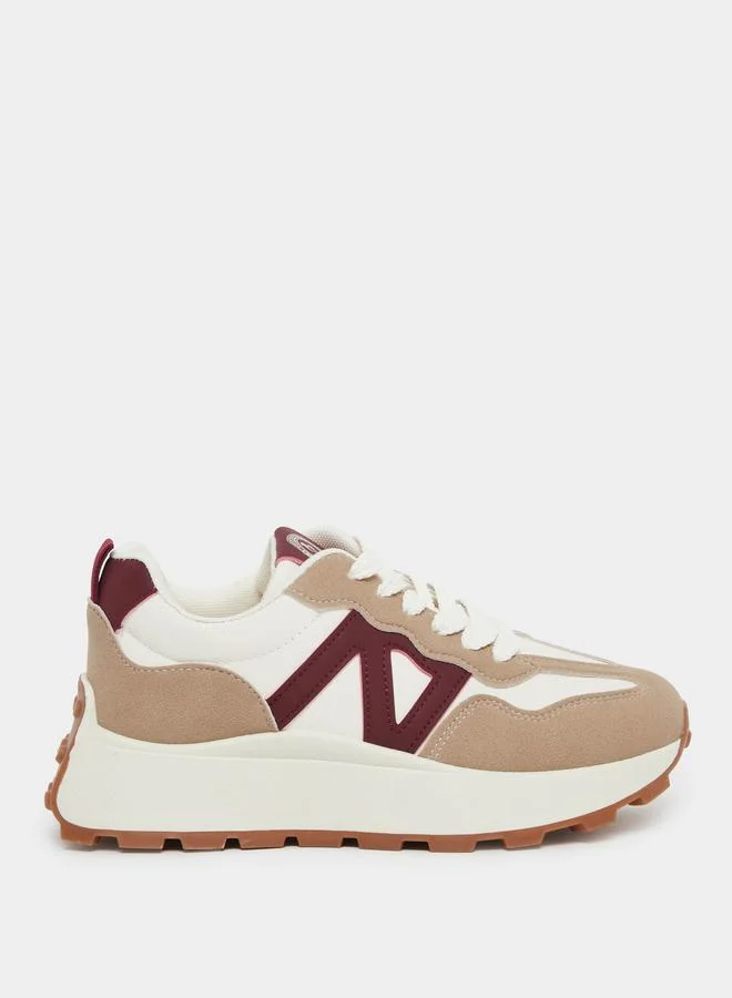 ستايلي Styli Color Block Lace Up Sneakers
