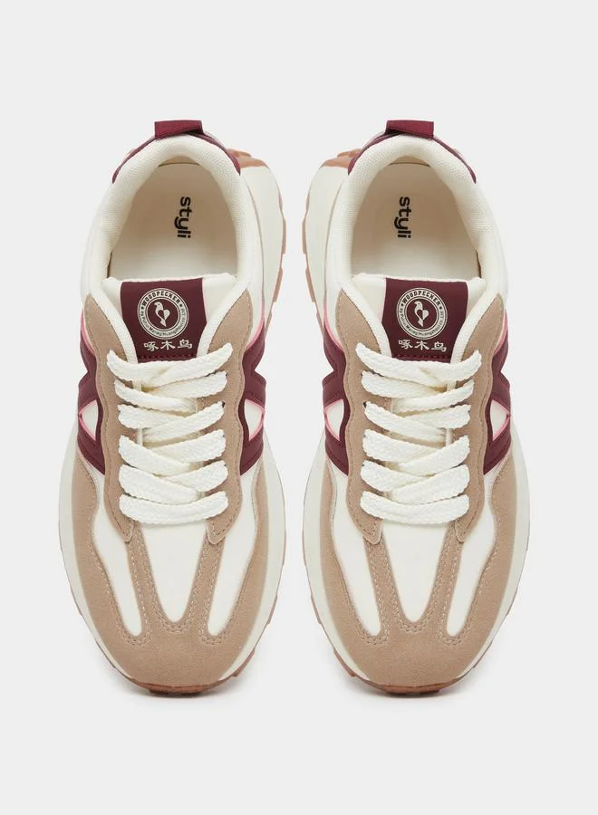 Styli Styli Color Block Lace Up Sneakers