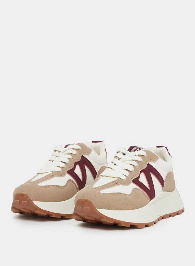 ستايلي Styli Color Block Lace Up Sneakers