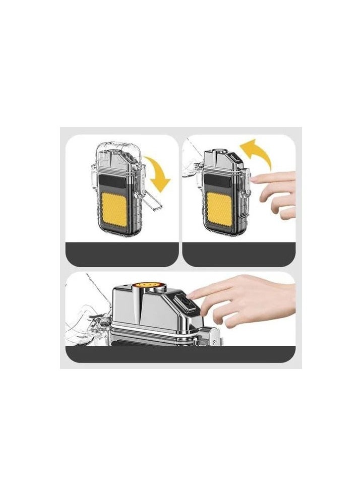 Generic - 2 in 1 Keychain COB LED Rechargeable Flashlights with Tungsten Wire Lighter Portable Powerful Emergency COB Light for Outdoor Hiking car Emergency light - Image 1