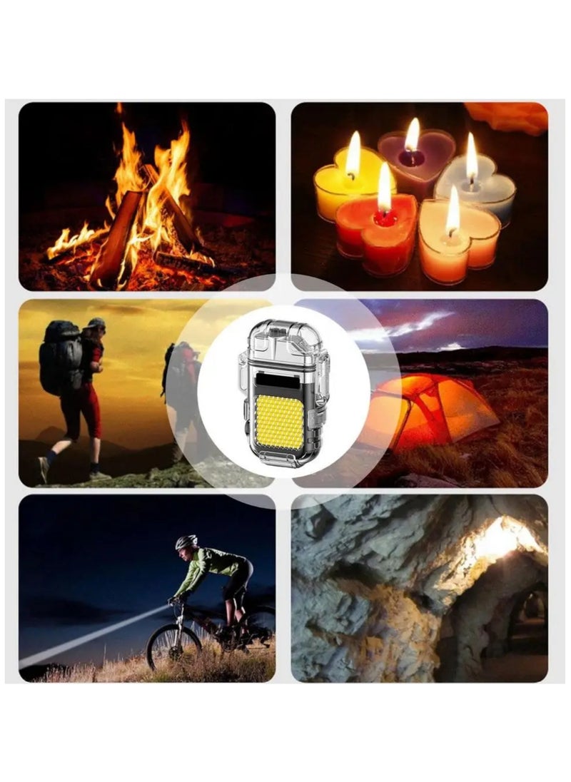 Generic - 2 in 1 Keychain COB LED Rechargeable Flashlights with Tungsten Wire Lighter Portable Powerful Emergency COB Light for Outdoor Hiking car Emergency light - Image 1