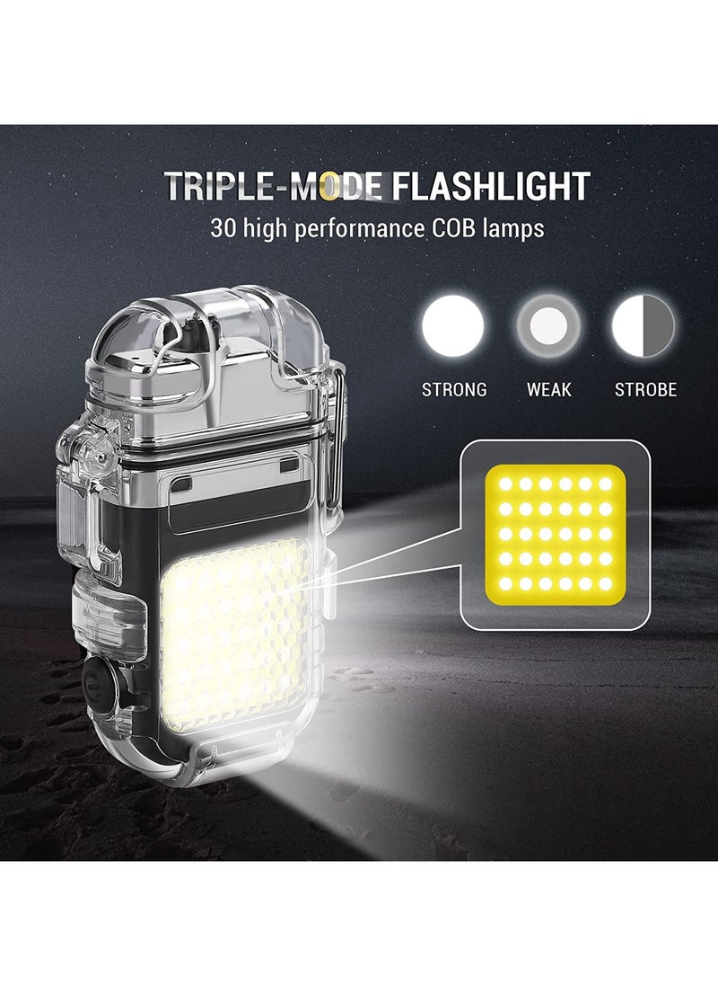 Generic - 2 in 1 Keychain COB LED Rechargeable Flashlights with Tungsten Wire Lighter Portable Powerful Emergency COB Light for Outdoor Hiking car Emergency light - Image 1