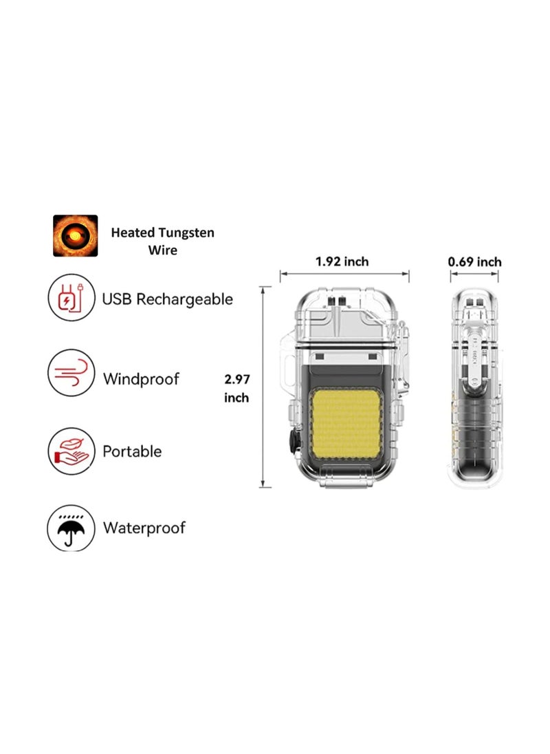 Generic - 2 in 1 Keychain COB LED Rechargeable Flashlights with Tungsten Wire Lighter Portable Powerful Emergency COB Light for Outdoor Hiking car Emergency light - Image 1