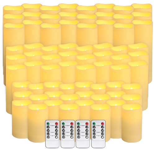 CLTNIKET 72-Pack LED Flameless Candles with Remote Control - Perfect for Home, Parties, and Special Occasions - Create a Magical Ambiance Effortlessly(Three Sizes) - Image 1