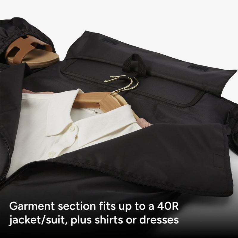 Halfday Convertible 2-in-1 Garment Duffel Weekender Bag 40L | Wrinkle-Free Travel, Hanging Suit Compartment, Shoe Pockets, Trolley Sleeve. Durable & Water-Resistant Carry-On, Shadow - Image 2