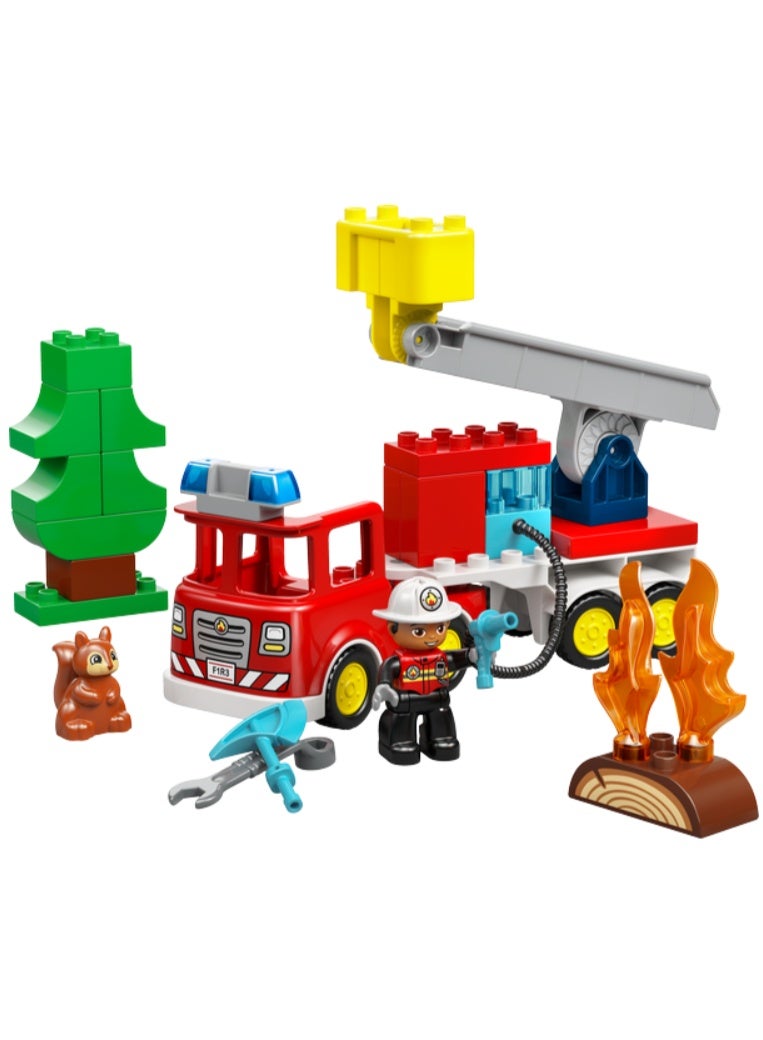 LEGO DUPLO - Fire Truck with Hose and Firefighter Building Set - Image 2
